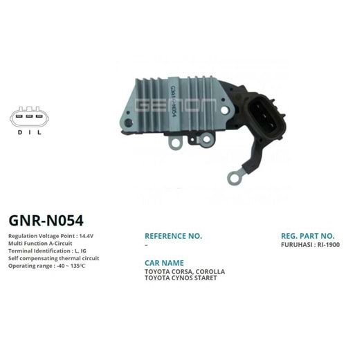 ALTERNATOR KONJEKTOR 12V TOYOTA COROLLA - CORONA - CAMRY (L, IG)