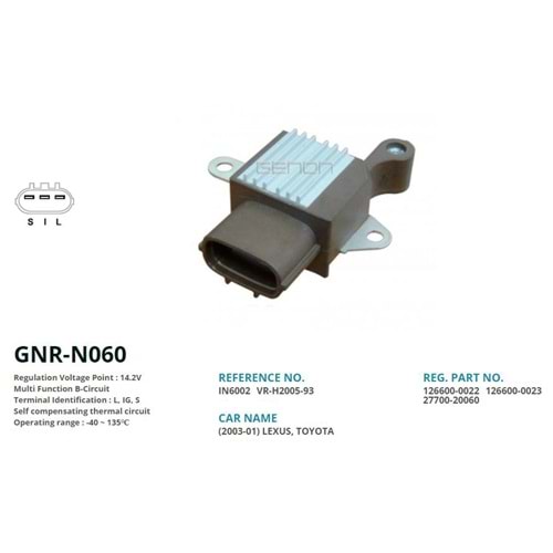 ALTERNATOR KONJEKTOR 12V LEXUS (2003-01) - TOYOTA (L, IG, S)