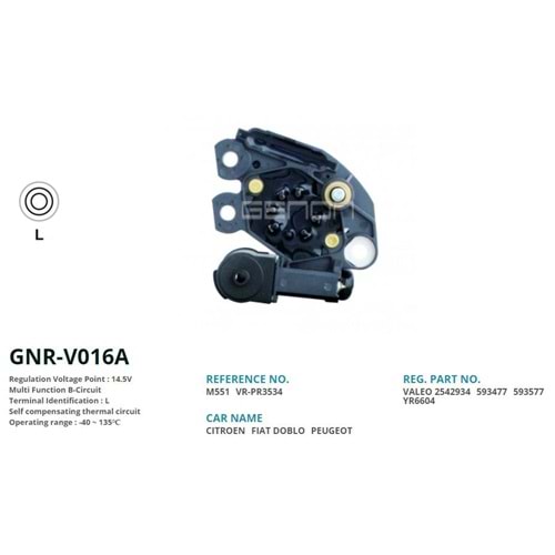 ALTERNATOR KONJEKTOR 12V FIAT ALBEA MULTIJET / DOBLO MULTIJET YENI MODEL TEK CIVATALI (L)