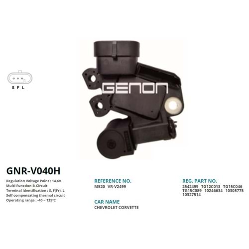 ALTERNATOR KONJEKTOR 12V CHEVROLET CORVETTE (S, F(Fr), L)