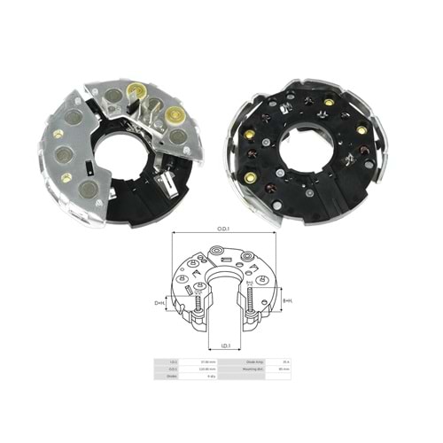 ALT. DIOT TABLASI 90MM OPEL / VOLKSWAGEN / PEUGEOT / JOHNDEERE CIVATALI