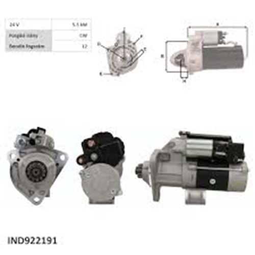 MARS MOTORU 24V 5,5 KW 12 DIS SCANIA