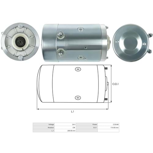 DC MOTOR 24V 2,2 KW 2600 DEVIR (DONUS YONU SAG)