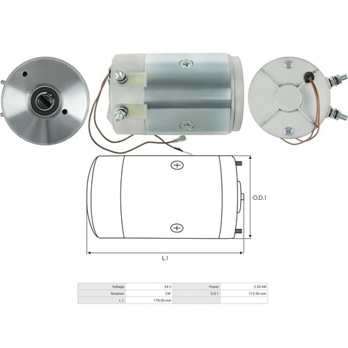 DC MOTOR 24V 2,2 KW 2600 DEVIR (DONUS YONU SAG)