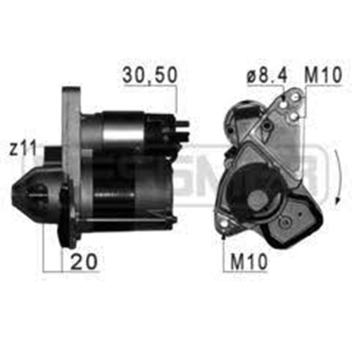 MARS MOTORU 12V 0,8 KW 11 DIS RENAULT CLIO - SYMBOL 0.9 TCE - MEGANE 1.2 TCE / DACIA SANDERO 0.9 TCE (ESW10E7)