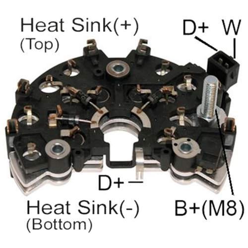 ALTERNATOR DIOT TABLASI SKODA OCTAVIA 1 - 9 TDI / VOLKSWAGEN SHARAN 1 - 9 TDI KLIMALI BOSCH:1127319572 122MM