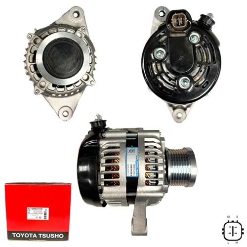 ALT. ALTERNATOR (TOYOTA TSUSHO) 12V 80 AMP TOYOTA HIACE 2.5 D-4D - HILUX 2.5 D-4D - 3.0D - LAND CRUISER 3.0 D-4D (10