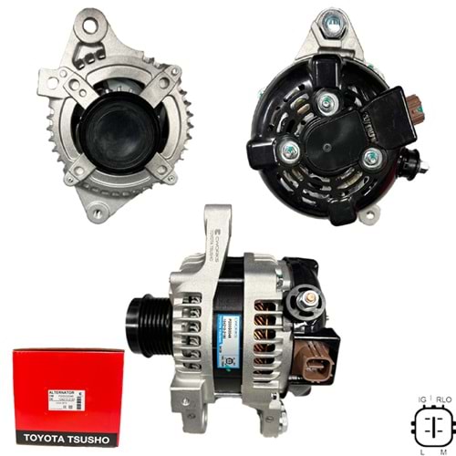 ALT. ALTERNATOR (TOYOTA TSUSHO) 12V 100 AMP TOYOTA AURIS - COROLLA 1.6 - AVENSIS 1.6 / 2.0 - VERSO 1.8 (IG-RLO-L-M)