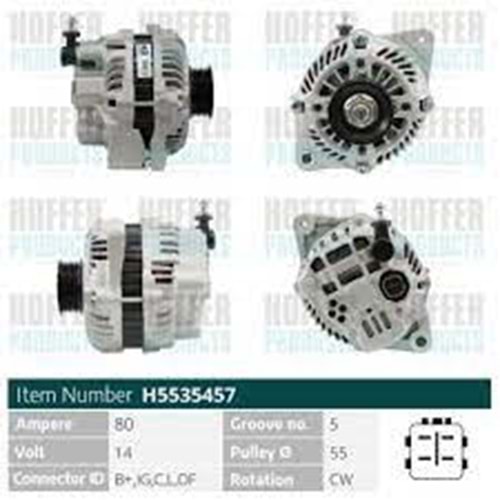 ALTERNATOR 12V 80 AMP SUZUKI GRAND VITARA 1.6 - 2.0 - SWIFT 1.6 (A5TG0291)