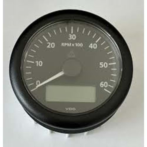 DEVIR GOSTERGESI CALISMA SAAT 12-24V 0-4000 RPM Ø85MM SIYAH, KIRMIZI LED AYDINLATMALI, SU GECIRMEZ