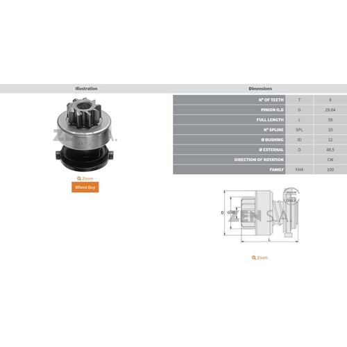 MARS DISLISI 9 DIS BMW 3.16 - 3.18 - 5.20 / FORD TRANSIT