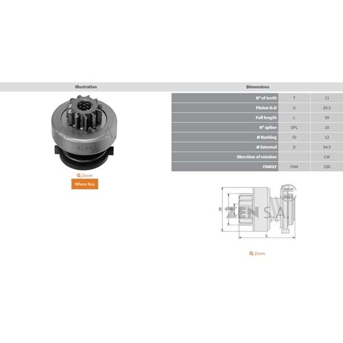 MARS DISLISI 11 DIS CITROEN JUMPER 1.9 D / PEUGEOT 205 - 305 - BOXER 1.9 D