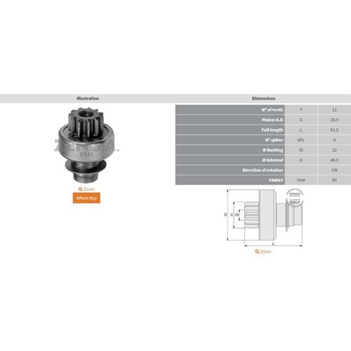 MARS DISLISI 11 DIS PEUGEOT 405 - 504 - 505 - 604 DIZEL