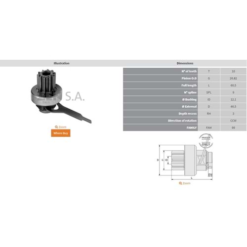 MARS DISLISI 10 DIS LOTUS ELISE / ROVER 216 - 620 - 820 - 850 (CCW)