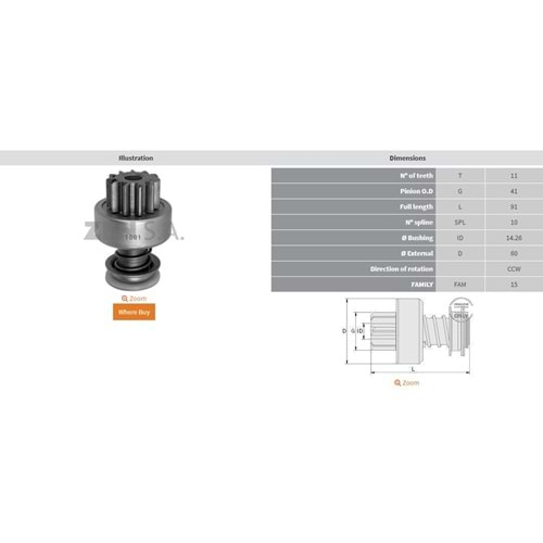 MARS DISLISI 11 DIS BMW D35 1.4 - D50 2.1 (CCW)