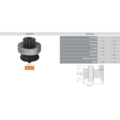 MARS DISLISI 11 DIS PEUGEOT PARTNER - BOXER / CITROEN BERLINGO - JUMPER 1.9 D - 2.0 HDI