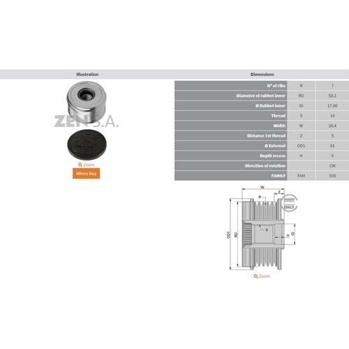 ALTERNATOR KASNAK FORD TRANSIT 2.0 - 2.4 (7 KANAL)