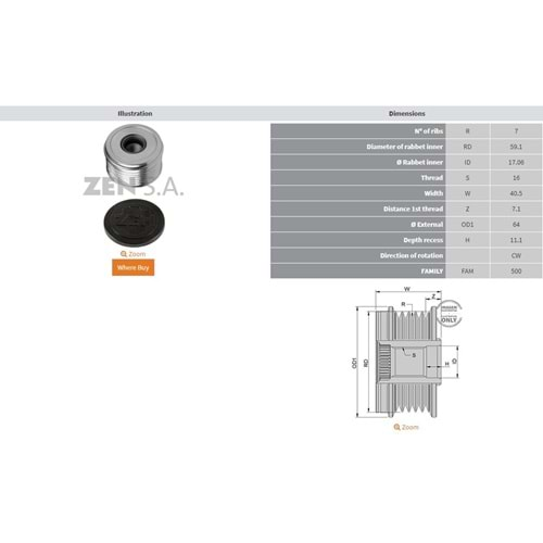 ALTERNATOR KASNAK NISSAN PATROL - TERRANO 3.0 / RENAULT MASTER - MOVANO 3.0 (7 KANAL)