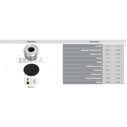 ALTERNATOR KASNAK VOLCO S40 - V40 1.6/2.0 (6 KANAL CCW)