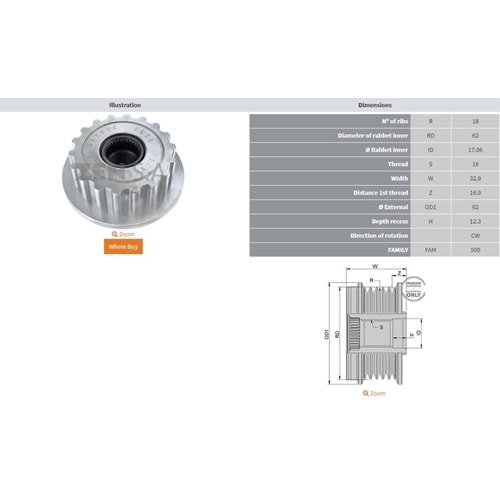 ALTERNATOR KASNAK VOLKSWAGEN T5 2.5 TDI - TOUAREG 2.5 TDI - TRANSPORTER V 2.5 TDI (18 KANAL)