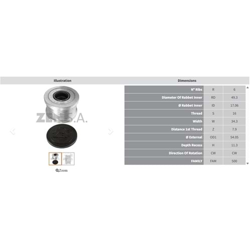 ALTERNATOR KASNAK RENAULT LAGUNA - MASTER - TRAFIC 1.9 DCI - 2.5 DCI / OPEL MOVANO - VIVARO 1.9 DTI - 2.5 DTI / NISSAN