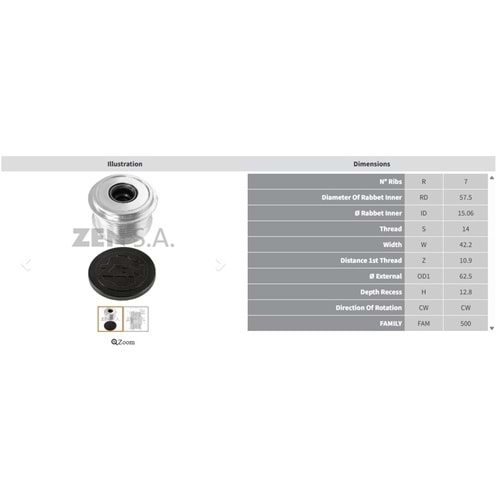 ALTERNATOR KASNAK TOYOTA HIACE - HILUX 2.5 D - 4D - LAND CRUISER 3.0 D - 4D (7 KANAL ROTOR MIL CAPI 15MM)