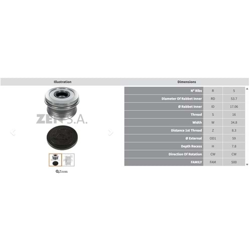 ALTERNATOR KASNAK OPEL MERIVA - COMBO 1.4 - CORSA 1.2 - 1.4 (5 KANAL)