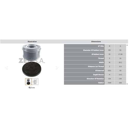 ALTERNATOR KASNAK HYUNDAI SANTA FE - TUCSON 2.0 CRDI / KIA SORENTO 2.0 CRDI (6 KANAL)