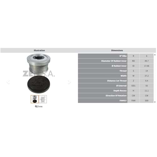 ALTERNATOR KASNAK BMW 220 - 320 - 328 - 520 - 528 - X1 2.0 / FORD FIESTA - TOURNEO COURIER 1.0 (6 KANAL)