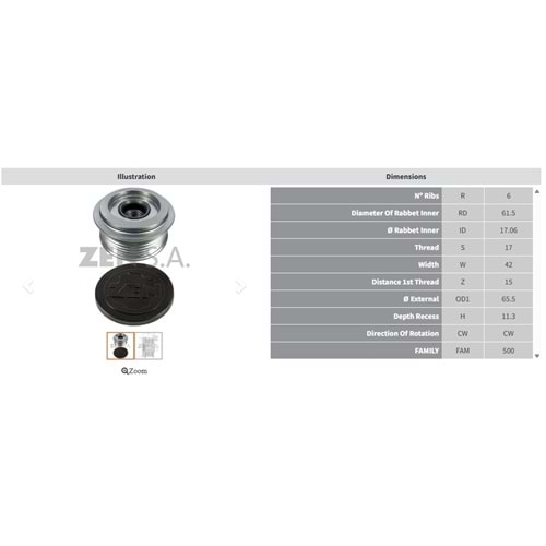 ALTERNATOR KASNAK FIAT BRAVA - BRAVO - PUNTO - DOBLO 1.9 JTD / ALFA ROMEO (6 KANAL)