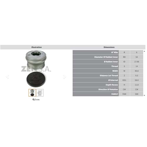 ALTERNATOR KASNAK HYUNDAI SANTA FE 2.0 CRDI - 2.2 CRDI / KIA SPORTAGE - SORENTO 2.0 CRDI / LAND ROVER 2.2 TD4 - RANGE