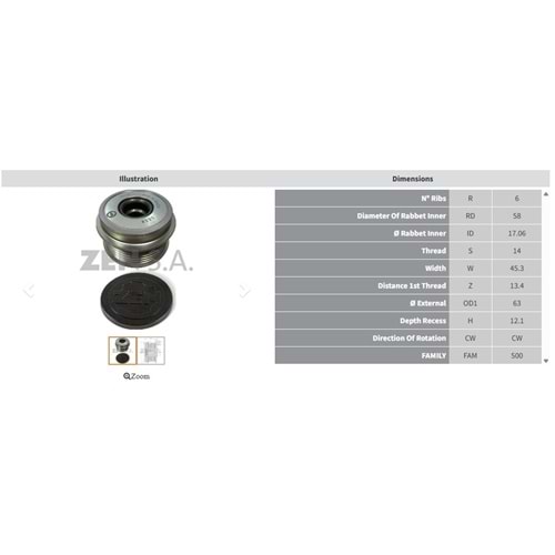 ALTERNATOR KASNAK TOYOTA AURIS - YARIS - VERSO - COROLLA 1.4 D - 4D (6 KANAL)