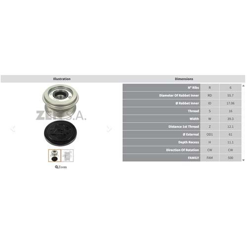 ALTERNATOR KASNAK CHEVROLET CRUZE - CAPTIVA 2.0 CDI / OPEL ANTARA 2.0 CDTI (6 KANAL)