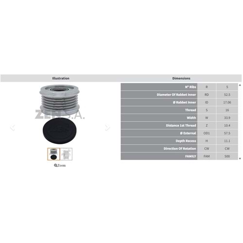 ALTERNATOR KASNAK MERCEDES CLA 200 - 220 - 250 - GLA 200 - 220 - 250 2.0 (5 KANAL)