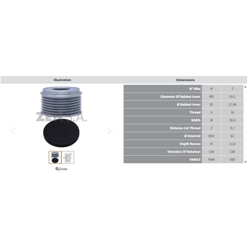 ALTERNATOR KASNAK FORD TRANSIT 2.4 TDCI (7 KANAL)