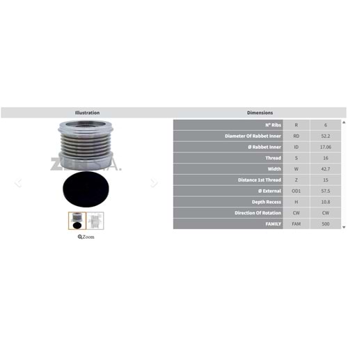 ALTERNATOR KASNAK MERCEDES C 180 - C 200 - E 200 - E 300 (6 KANAL)