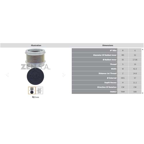 ALTERNATOR KASNAK AUDI A4 - Q3 2.0 TDI / SEAT LEON - ATECA 1.6 TDI - 2.0 TDI / VOLKSWAGEN TIGUAN 2.0 TDI - GOLF - PASS