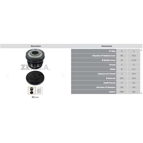 ALTERNATOR KASNAK OPEL ASTRA - VECTRA 2.0 - 2.2 (5 KANAL BENZER ZEN-5508)