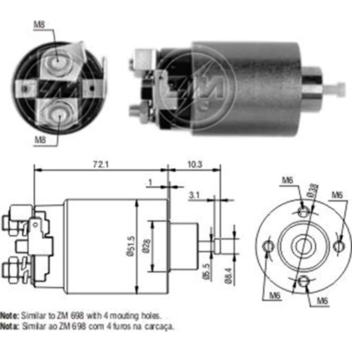 MARS OTOMATIGI 12V MITSUBISHI L300 YENI MODEL / HYUNDAI ACCENT / MAZDA 323 (TEK FISLI YAN - 4 DELIK) (SMI-4698)