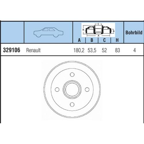 FREN KAMPANASI ARKA RENAULT R9 R11 CLIO 98