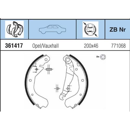 FREN BALATA ARKA KAMP OPEL VECTRA A 92>