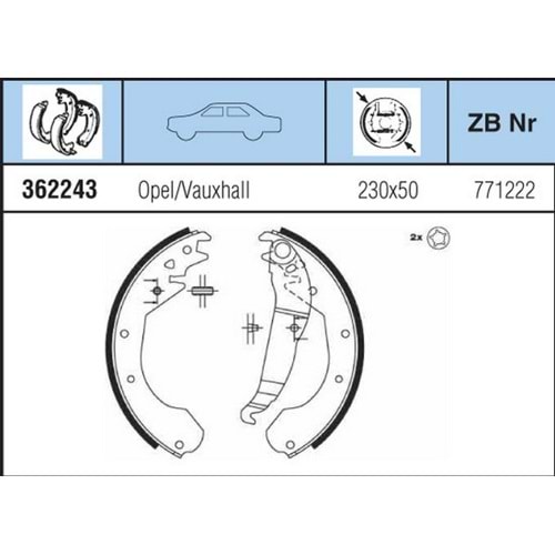 FREN BALATA ARKA KAMP OPEL COMBO 94>01 KADETT REKORD