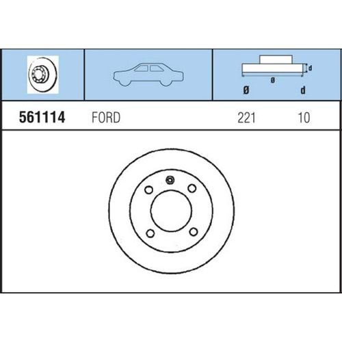 FREN DISKI ON TK FORD FIESTA 83>89