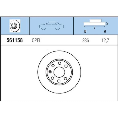 FREN DISKI ON TK OPEL ASTRA F 1,4, 1,6 91>96 CORSA A B 1,2, 1,3, 1,4, 1,5D, 1,5TD,