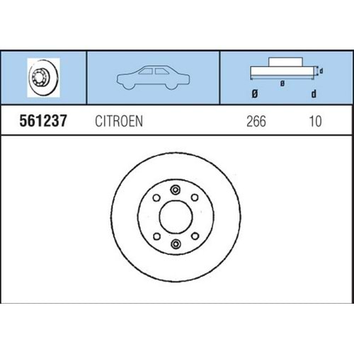 FREN DISKI ON BX XB 1.1, 1,4, 1,4I, 1,5, 1,6, 1,6I, 1.7D, 1.7TD, 1,9, 1,9 GTI,