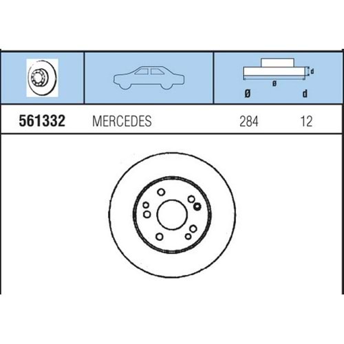 FREN DISKI ON MB W124 200E, 230E, 200D. 250D, 300D 89-92 , E200D, E250D 93-95