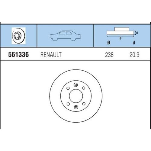 FREN DISKI ON HAVALI TK RENAULT CLIO 1,4 R,21