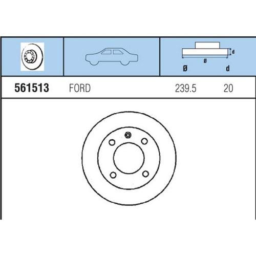 FREN DISKI ON HAVALI TK FORD ESCORT 95> FIESTA 89>95 ORION 90>92