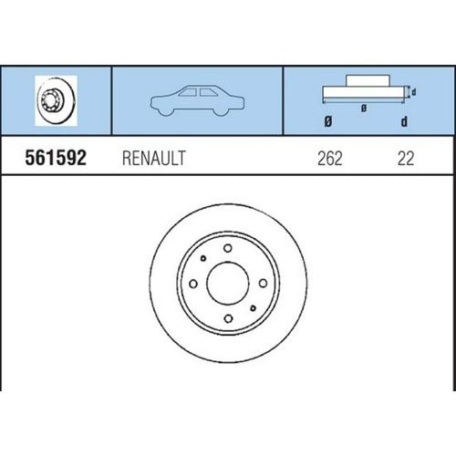 FREN DISKI ON HAVALI Laguna B56 1.8, 2.0, 2.2D 94- , Safrane B54 2.0I, 2.1TD, 2.2I 93-
