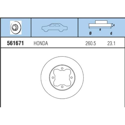 FREN DISKI ON HAVALI HONDA ACCORD 1.8, 1.8I, 2.0, 2.0I, 2.2I 89>98